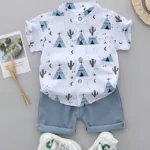 Casual Summer Graphic Tee and Shorts Set