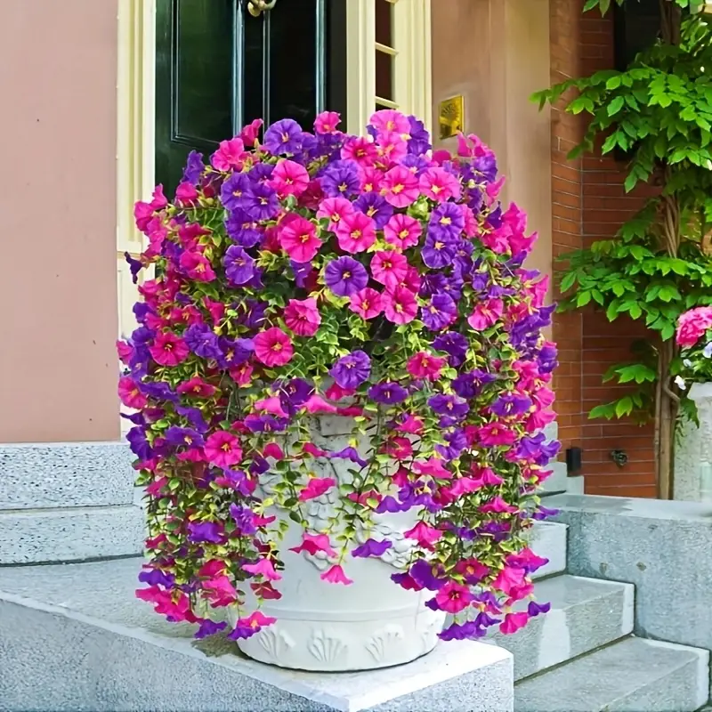 2pcs Glamorous UV-Resistant Artificial Hanging Flowers