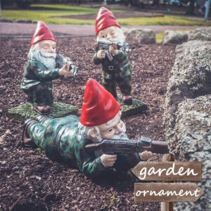 Funny Army Gnome Garden Statue, Resin Desk Ornament, Outdoor Garden Dwarf Decor (3pcs, 2025 New) - Image 8