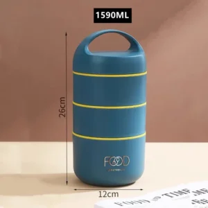 1240ML/1590ML Large Capacity Stainless Steel 304 Lunch Box Leak-Proof Multi layer Thermal Bento Box Adult Student Food Container - Image 7
