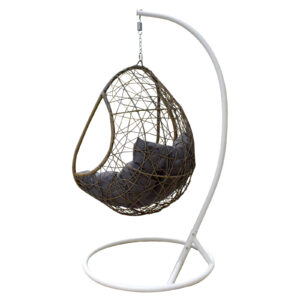 Arcadia Furniture Rocking Egg Chair - Oatmeal and Grey - Image 5