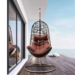 Arcadia Furniture Egg Chair - Brown and Coffee - Image 1