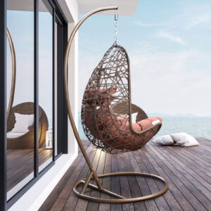 Arcadia Furniture Egg Chair - Brown and Coffee - Image 2