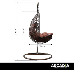 Arcadia Furniture Egg Chair - Brown and Coffee - Image 5