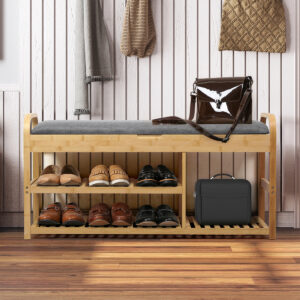 Levede Bamboo Shoe Rack Bench Entryway Seat - Image 7