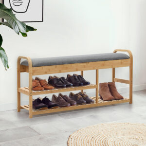 Levede Bamboo Shoe Rack Bench Entryway Seat - Image 8