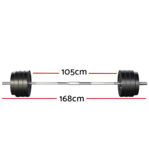 Everfit 78kg Barbell Set Weight Plates Bar Lifting Bench 168cm - Image 2