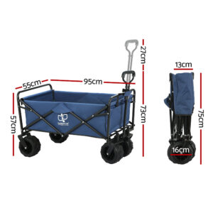 Gardeon Garden Cart Folding 120kg Trolley Camping Wagon Barrow Outdoor Beach - Image 2