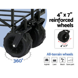 Gardeon Garden Cart Folding 120kg Trolley Camping Wagon Barrow Outdoor Beach - Image 5