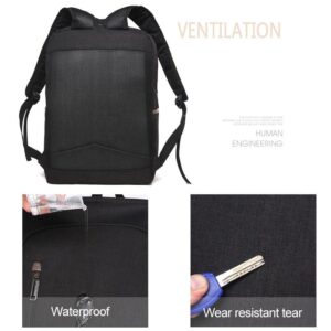 Versatile Oxford Laptop Backpack - Fits 15.6 Macbook Samsung Sony Dell Alienware Chuwi Asus Hp - Black - Image 5
