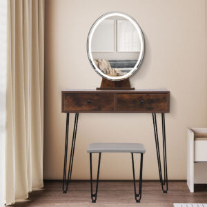 Levede Dressing Table LED Light Strip Brown - Image 8
