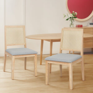 Levede 2x Rattan Dining Chair Solid Wood Lounge - Image 8
