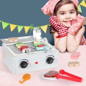 Kids Kitchen Play Set Wooden Toys Children - Image 8