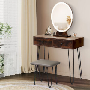 Levede Dressing Table LED Light Strip Brown - Image 7