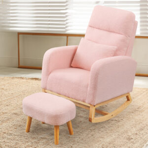 Levede Rocking Chair Ottoman Footrest With Side Pocket - Image 8