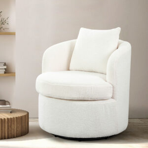 Levede Fleece Swivel Chair - Image 7