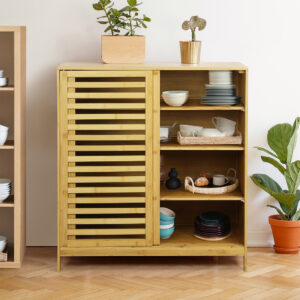 Levede Bamboo Storage Cabinet Freestanding Natural - Image 8