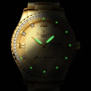 Men Luminous Quartz Watch - Full Gold With White Face - Image 4