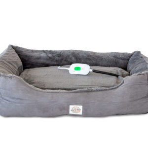 Easy to Clean Electric Heated Rabbit Faux Fur Covering Pet Bed - Medium - Image 1