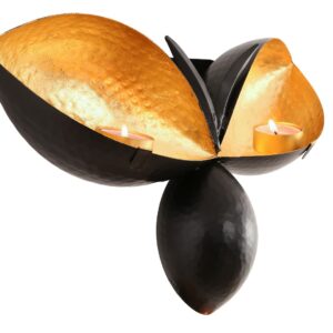 Bee Shape Wall Mounted Black Gold Candle Holders - Set of 3 - Image 3