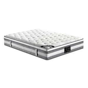 Mattress Euro Top Queen Size Pocket Spring Coil with Knitted Fabric Medium Firm 34cm Thick - Image 1