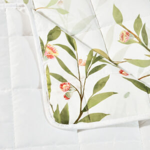 Bianca Corymbia White Floral Printed Quilted Polyester Coverlet Set Super King - Image 5