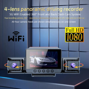 4 Channel 5G WiFi Dashcam FHD 1080P 170° Wide Angle G-Sensor with 64GB Card - Image 2