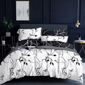Tree Reversible Queen Size White Duvet Quilt Cover Set - Image 1