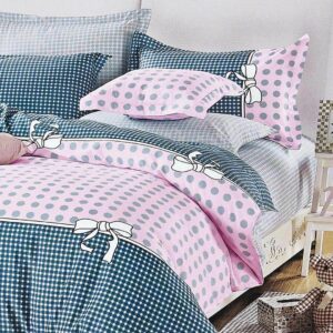 Pink Dots Super King Size Bed Quilt/Duvet Duvet Cover Set - Image 2