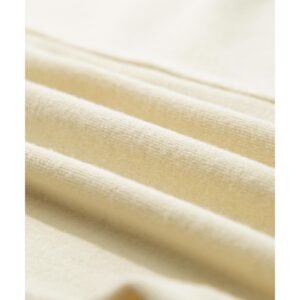 Beige Thermal Knit Patchwork Exposed Seam Long Sleeve Top - M - Image 2