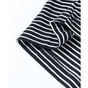Black white Striped Print Buttoned Wide Leg Sleeveless Jumpsuit - L - Image 6