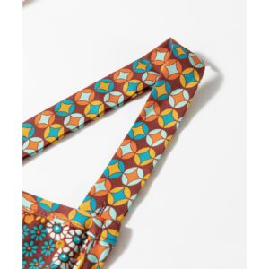 Multicolour Boho Floral Print Crossed Straps Ankle-length Jumpsuit - L - Image 1