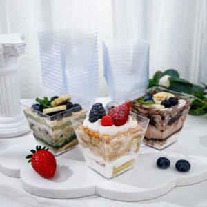 360x Premium Plastic Square Dessert Cups BPA Free Extra Strong Bulk - Clear - Image 4