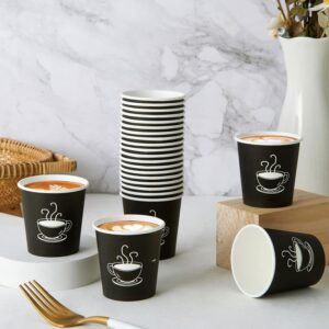 2880x Premium Paper Small Coffee Cups 2.5oz for Espresso Macchiato Piccolo Short Black - Black - Image 3