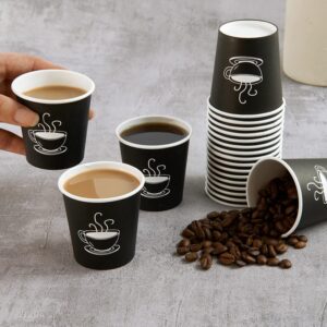 2880x Premium Paper Small Coffee Cups 2.5oz for Espresso Macchiato Piccolo Short Black - Black - Image 4