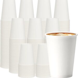 1000x 12oz Premium Paper Coffee Cups in White Bulk Wax Free Extra Strong in White - Image 1