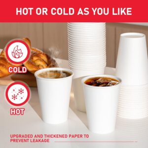 1000x 12oz Premium Paper Coffee Cups in White Bulk Wax Free Extra Strong in White - Image 6