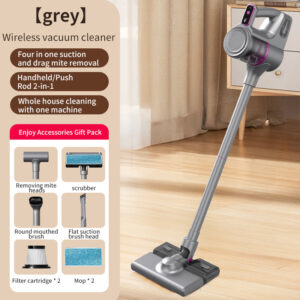 3-in-1 Wireless Vacuum Cleaner & Mop - Handheld/Stick, 3 Suction Levels, Mite Removal(grey) - Image 1