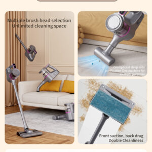 3-in-1 Wireless Vacuum Cleaner & Mop - Handheld/Stick, 3 Suction Levels, Mite Removal(grey) - Image 5