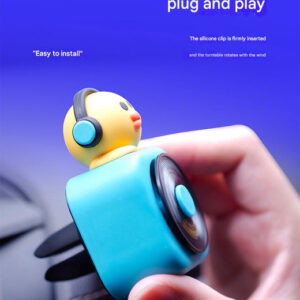 Car Air Freshener - CD Player Design with Spinning Record & Cute Character Topper(Yellow chick) - Image 4