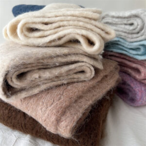 Dark Grey Alpaca Wool Blend Solid Color Knitted Scarf for Women Winter New Style Student High Quality Couple Woolen Neck Warmer - Image 3