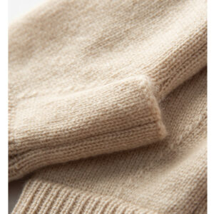 Brown Color Block Cashmere Fingerless Gloves for Women Autumn Winter Outdoor Cold Protection Warm Knitted Gloves - Image 3