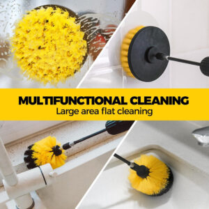 Yellow and Black 6 Pack Drill Brush Power Scrubber Cleaning Brush Extended Long Attachment Set All Purpose Drill Scrub Brushes Kit for Grout, Floor, Tub, Shower, Tile, Bathroom and Kitchen Surface - Image 2
