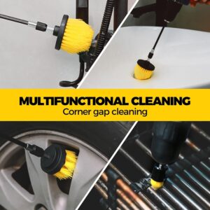 Yellow and Black Complete 7-Piece Drill Brush Power Scrubber Set - All-Purpose Cleaning Kit for Bathroom, Tile, Car Detailing & More - Image 5
