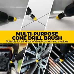 Yellow and Black Complete 7-Piece Drill Brush Power Scrubber Set - All-Purpose Cleaning Kit for Bathroom, Tile, Car Detailing & More - Image 6