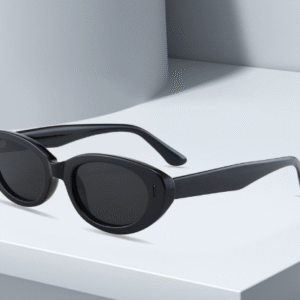 2PCS Black Grey Retro Oval Cat-Eye Sunglasses - Chic Influencer-Style Shades - Image 1