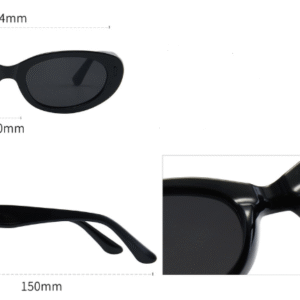 2PCS Pink Blue Retro Oval Cat-Eye Sunglasses - Chic Influencer-Style Shades - Image 2