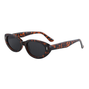 2PCS Leopard Gray Retro Oval Cat-Eye Sunglasses - Chic Influencer-Style Shades - Image 1