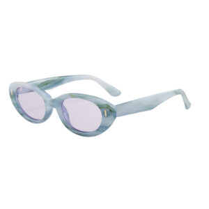 2PCS Green Rock Texture Retro Oval Cat-Eye Sunglasses - Chic Influencer-Style Shades - Image 1