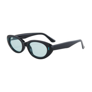 2PCS Black Green Texture Retro Oval Cat-Eye Sunglasses - Chic Influencer-Style Shades - Image 1